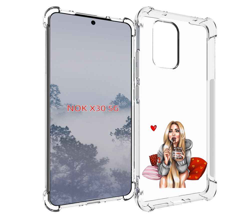 

Чехол MyPads любительница-нутеллы женский для Nokia X30 5G, Tocco