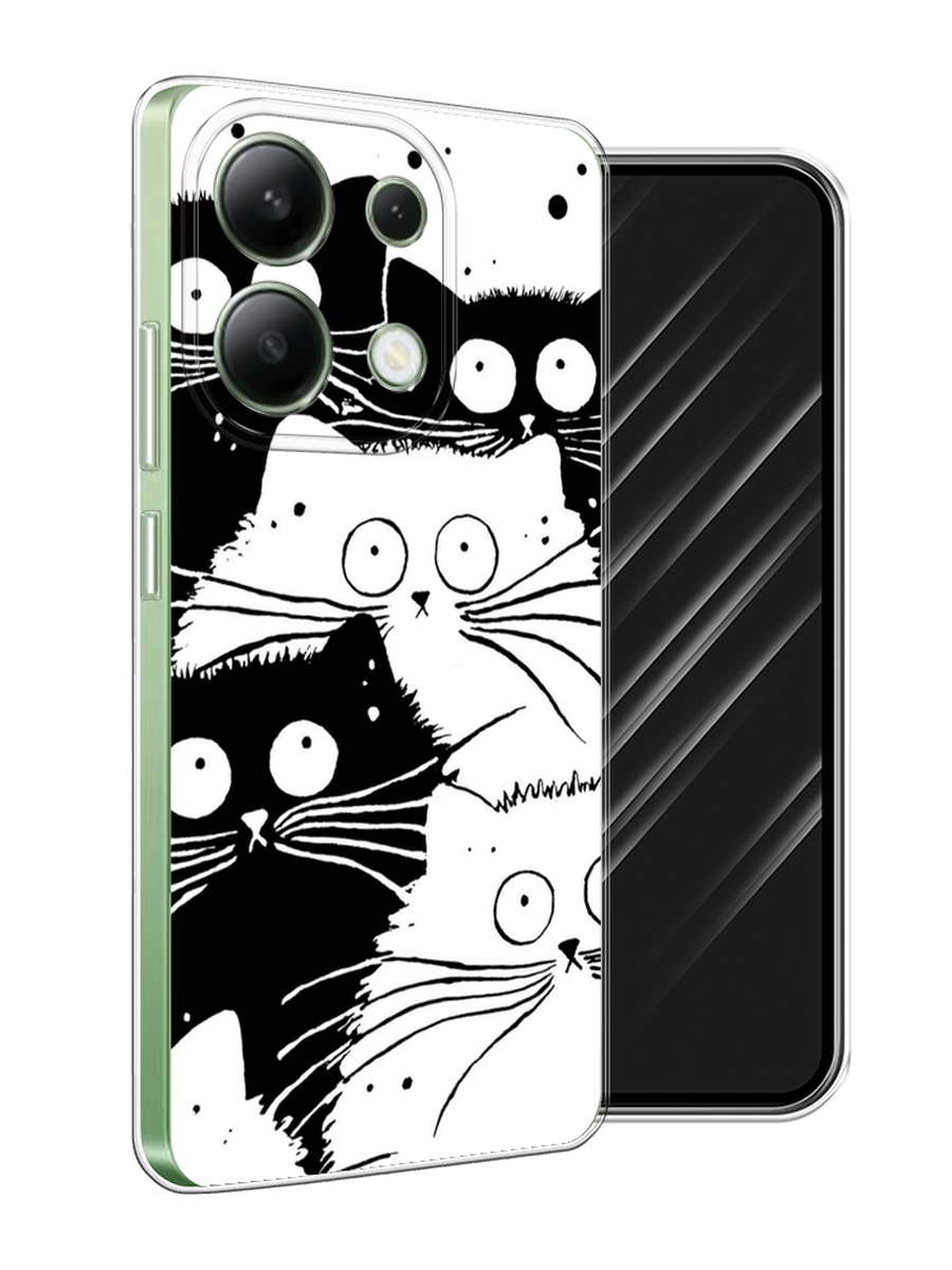 

Чехол Awog на Xiaomi Redmi Note 13 4G (Global) "Коты черно-белые", Черный;белый, 321050-1