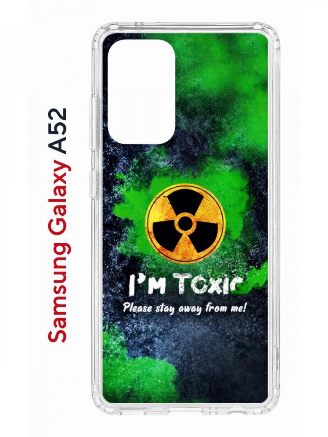 фото Чехол на samsung a52 с принтом kruche print toxic,противоударный бампер,с защитой камеры кruче