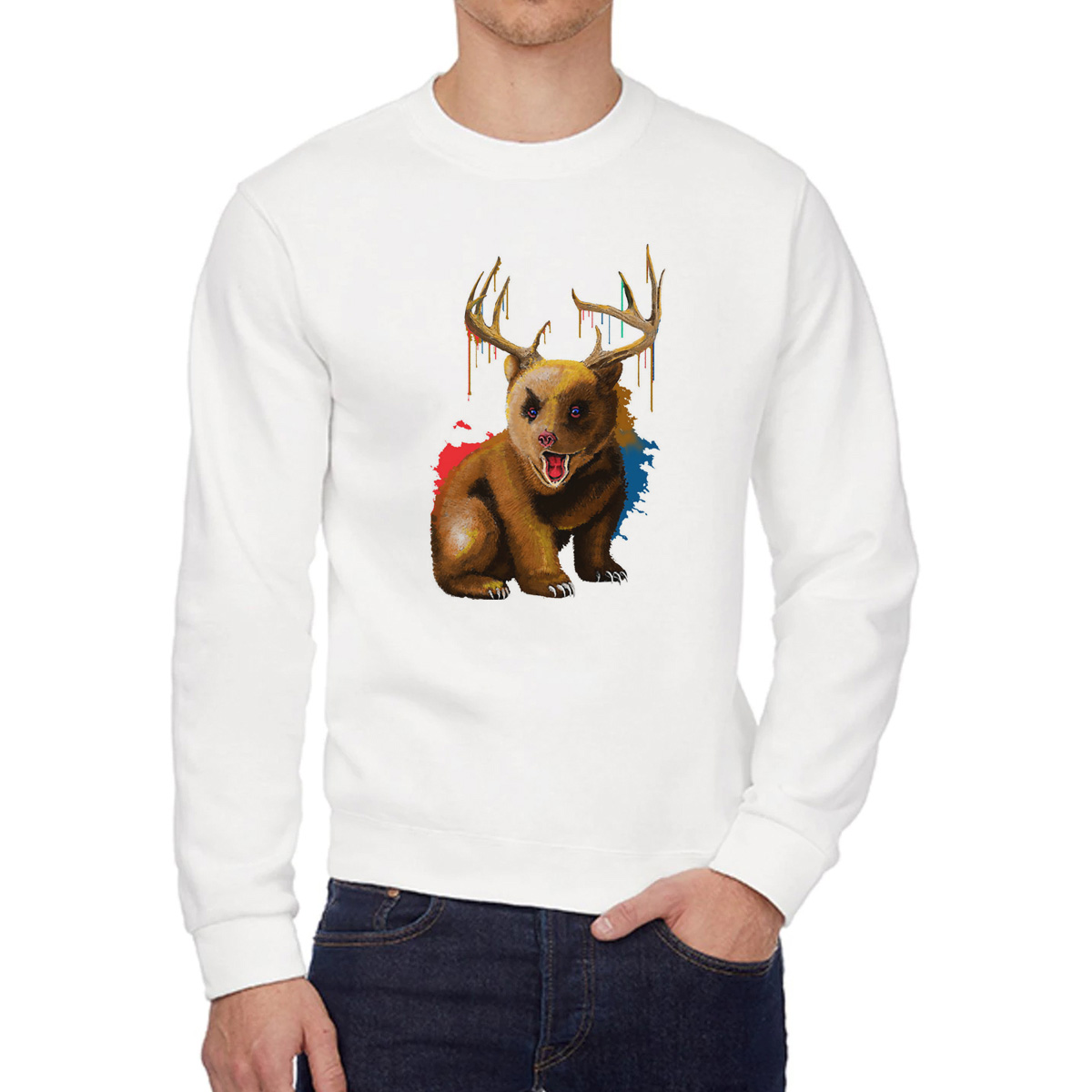 

Свитшот унисекс CoolPodarok W02581 белый 52 RU, 52W02581