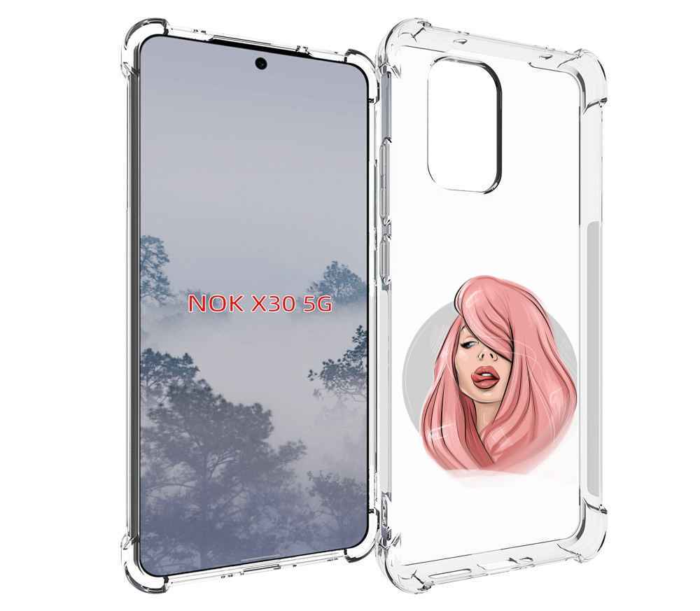 

Чехол MyPads лицо-девушки-с-розовыми-волосами женский для Nokia X30 5G, Tocco