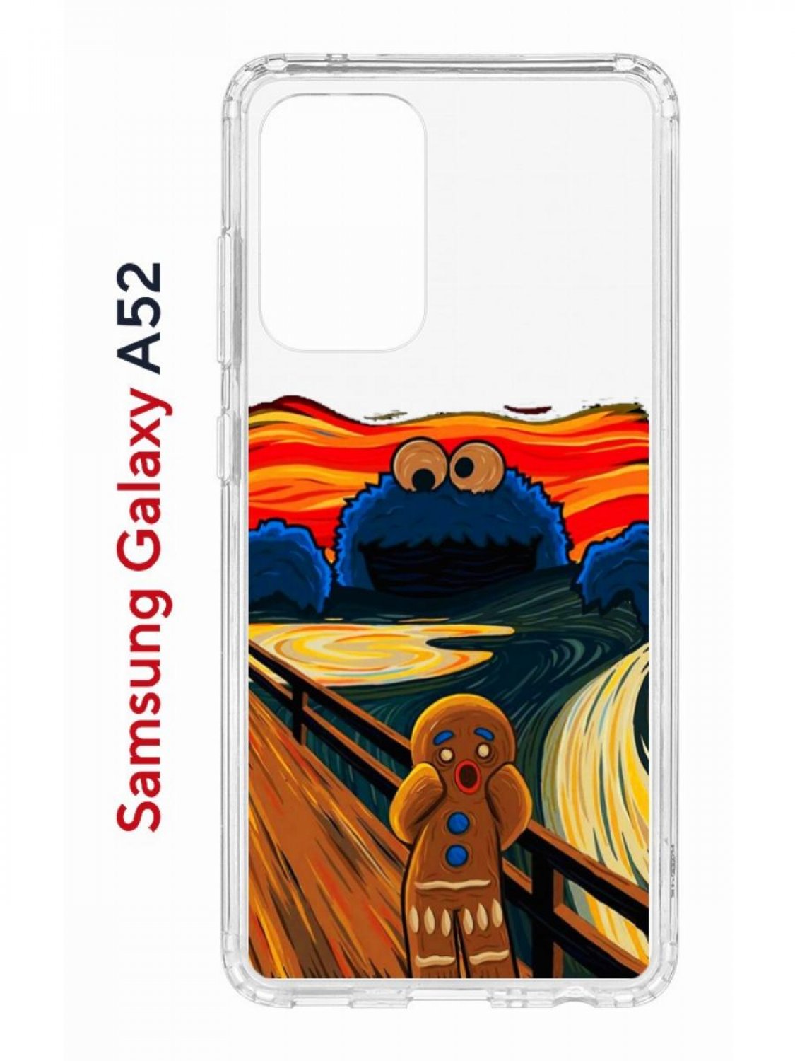 фото Чехол на samsung a52 kruche print cookie scream,противоударный бампер,с защитой камеры кruче