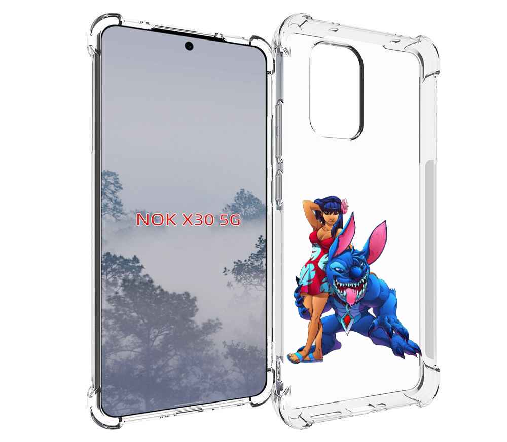 

Чехол MyPads лило и накаченный стич детский для Nokia X30 5G, Tocco