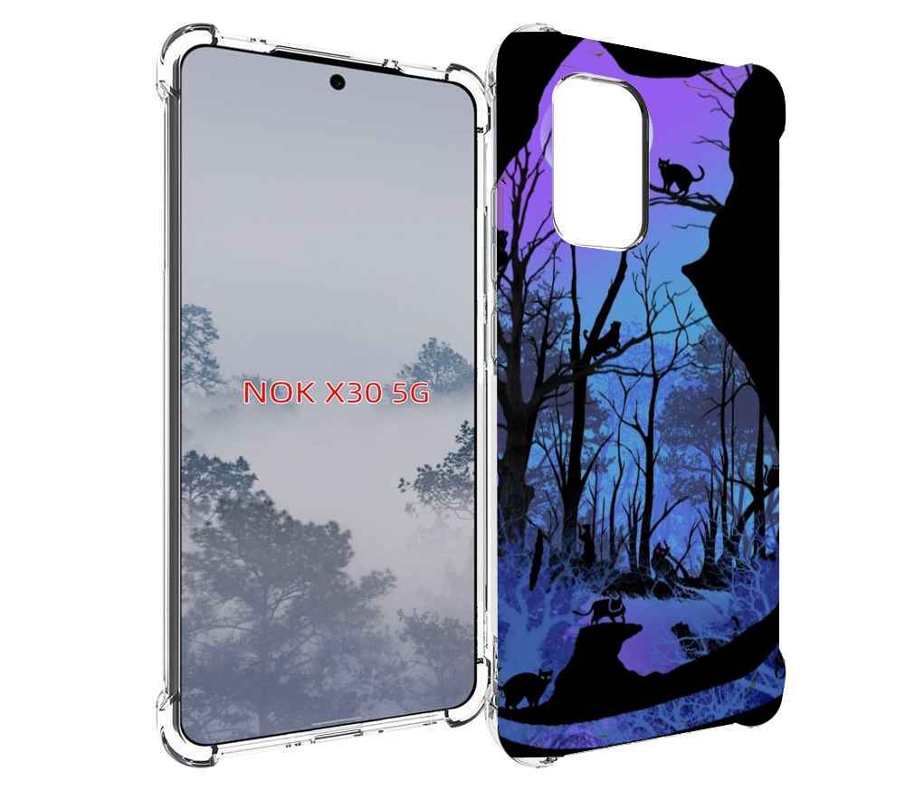 

Чехол MyPads лес внутри кота для Nokia X30 5G, Tocco