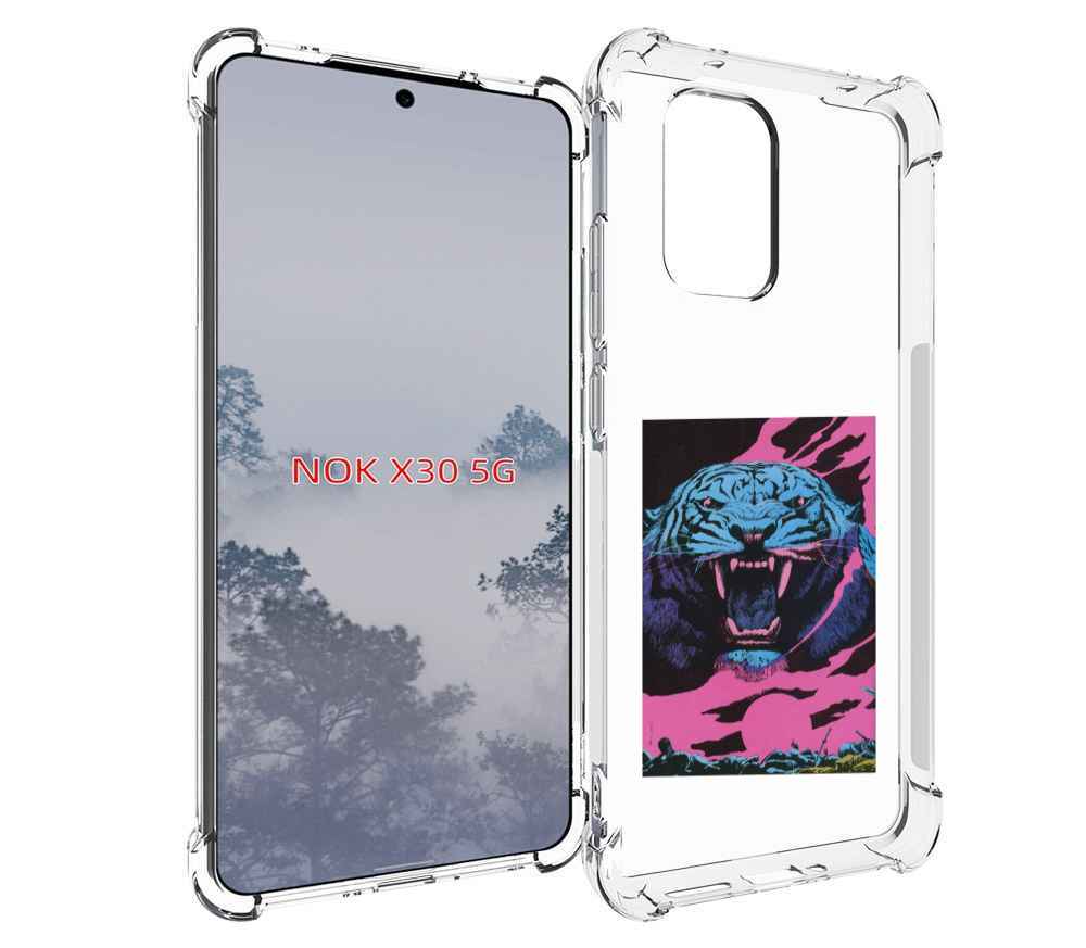 

Чехол MyPads лев с розовыми зубами для Nokia X30 5G, Tocco