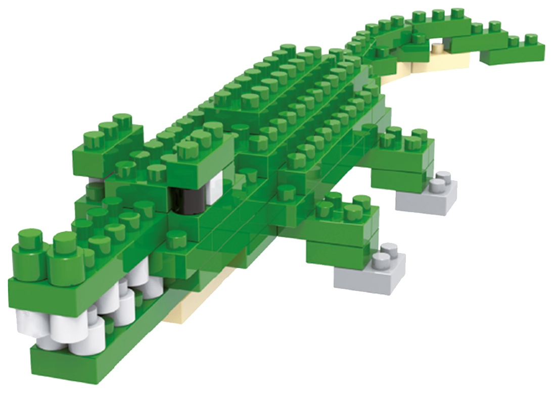 Конструктор пластиковый Поделкин №04. Крокодил, 96 элементов, арт. PLK-01 Поделкин