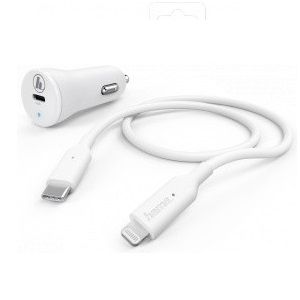 Комплект зарядного устройства HAMA H-183297, USB type-C, 8-pin Lightning (Apple),3A, белый