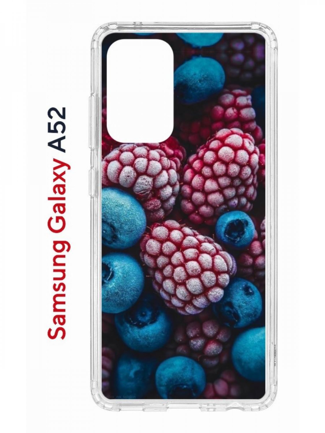 Чехол на Samsung A52 Kruche Print Fresh berries,противоударный бампер,с защитой камеры