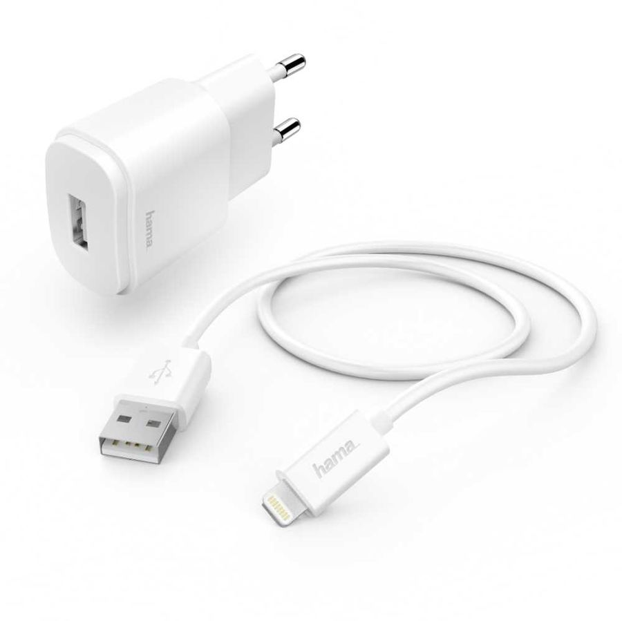 фото Сетевое зарядное устройство hama h-183290, 1xusb, 1 a, white