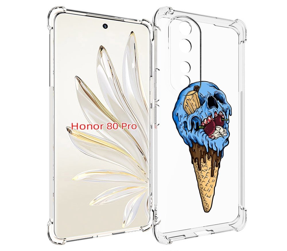 

Чехол MyPads мороженное череп для Honor 80 Pro, Прозрачный, Tocco