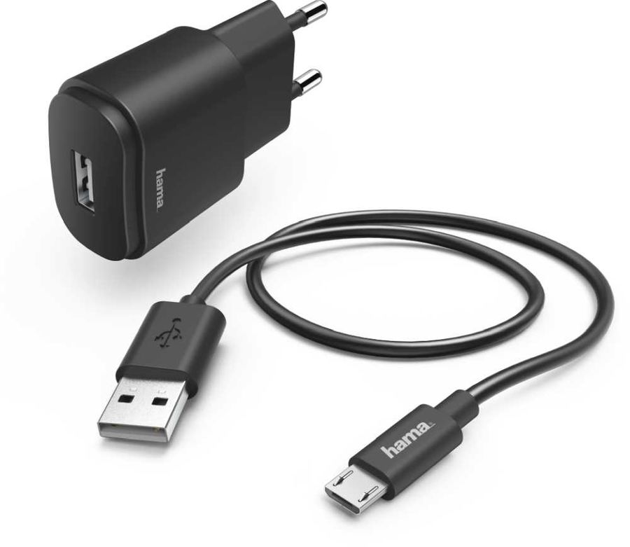 фото Сетевое зарядное устройство hama h-183256, 1xusb, 1 a, black