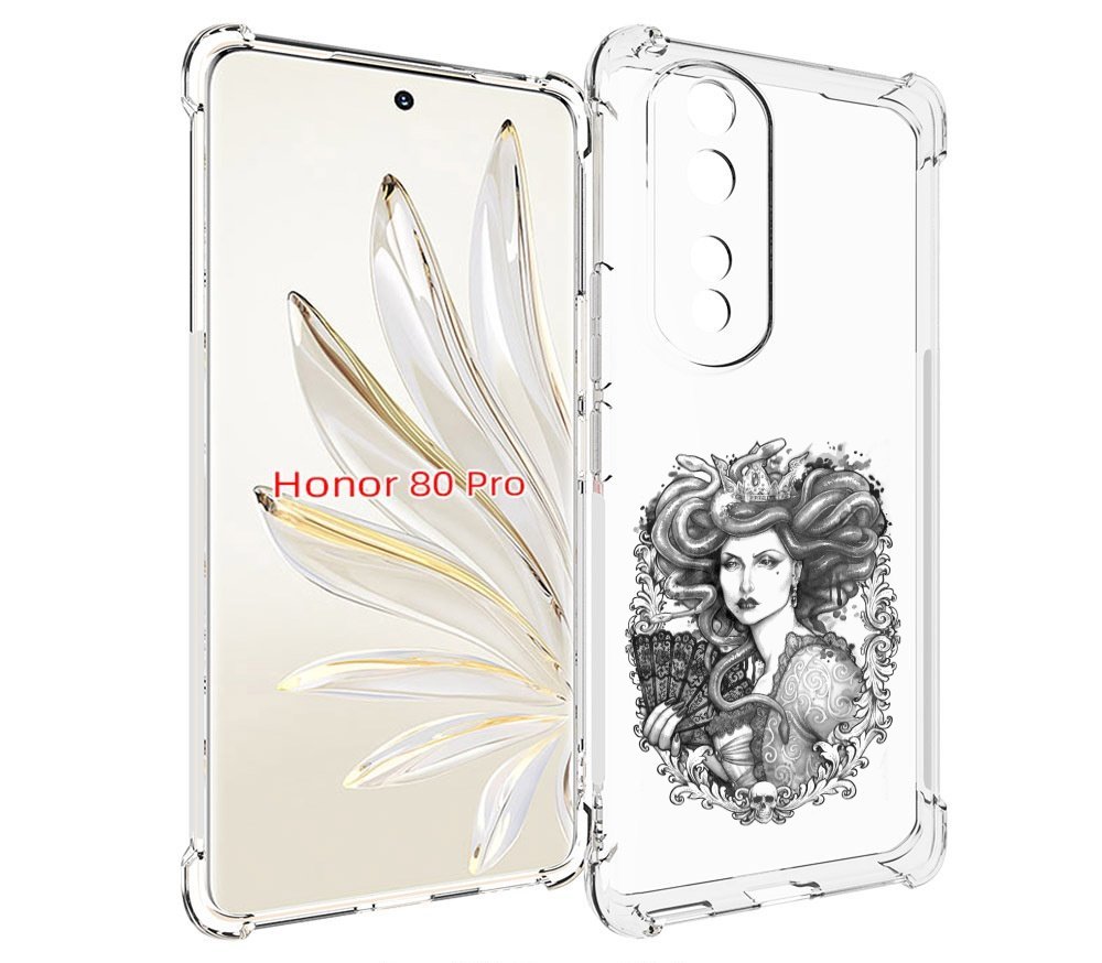 

Чехол MyPads медуза черно белый для Honor 80 Pro, Прозрачный, Tocco