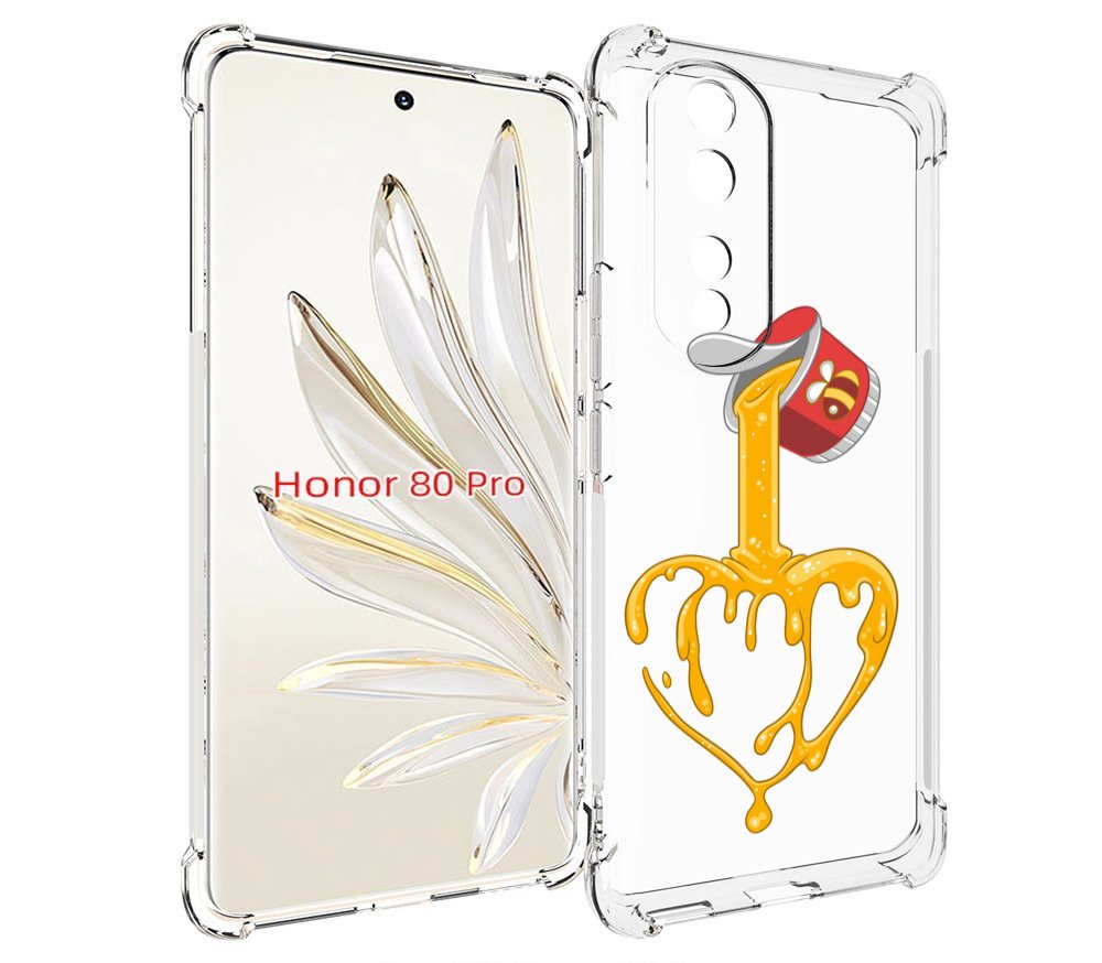 

Чехол MyPads медовое сердце для Honor 80 Pro, Прозрачный, Tocco