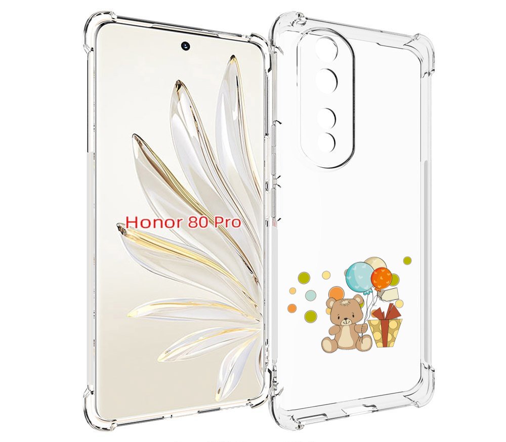 

Чехол MyPads медвеженок с подарком для Honor 80 Pro, Прозрачный, Tocco