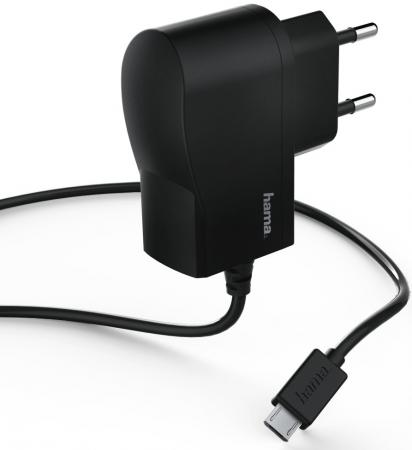 фото Сетевое зарядное устройство hama h-173670, micro usb, 1 a, black