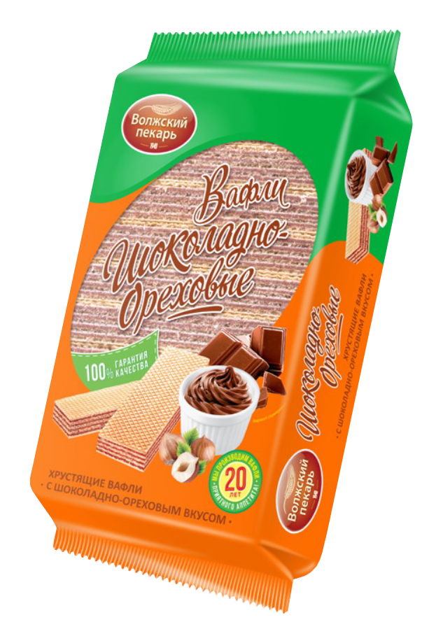Вафли Волжский пекарь шоколадно-ореховые 220 г