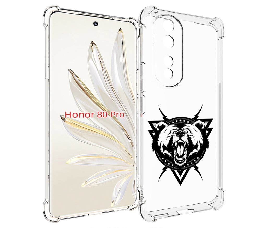 

Чехол MyPads медведь в треугольнике для Honor 80 Pro, Прозрачный, Tocco