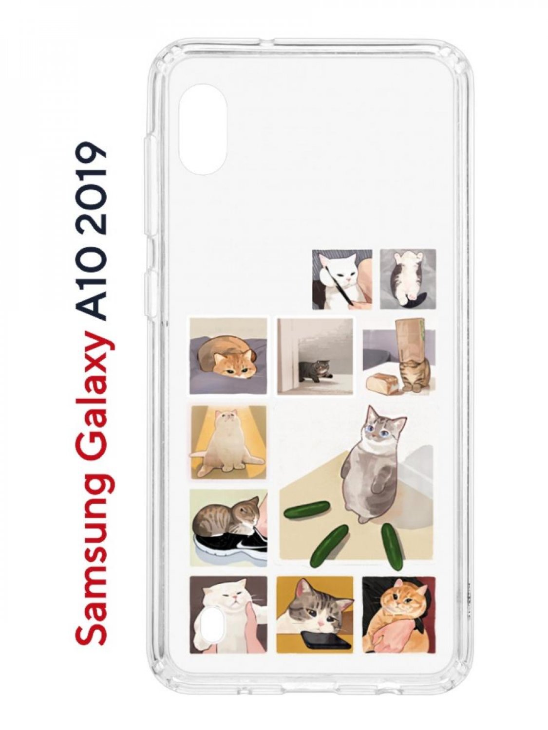 Чехол на Samsung Galaxy A10 2019 с принтом Kruche Print Коты-Мемы, противоударный бампер