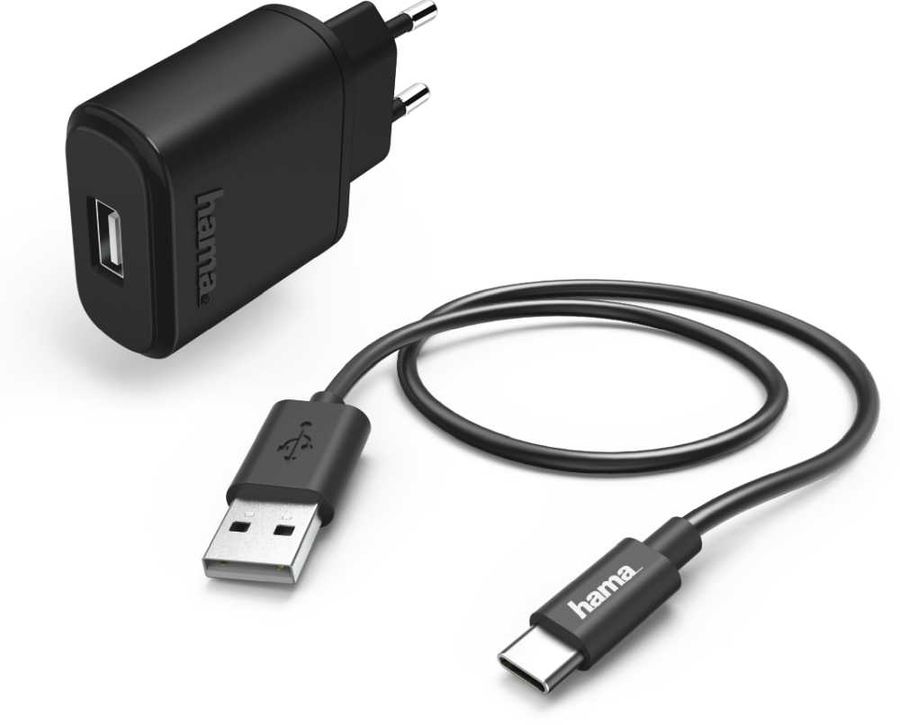 фото Сетевое зарядное устройство hama h-183240, 1xusb, 2,4 a, black