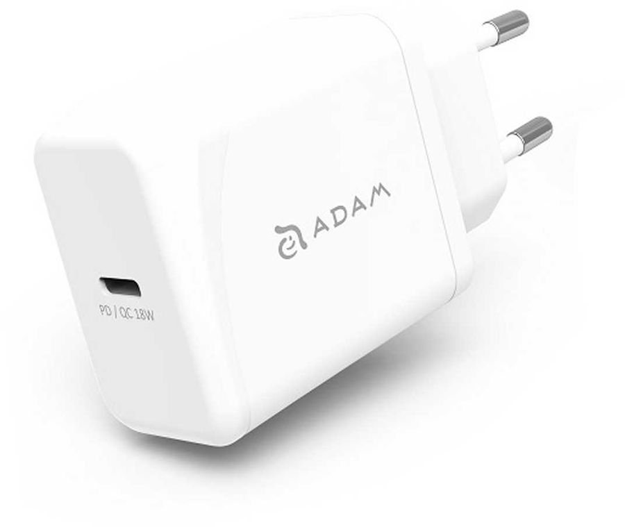 фото Сетевое зарядное устройство nobrand adam elements omnia f1, 1 usb type-c, 3 a, white