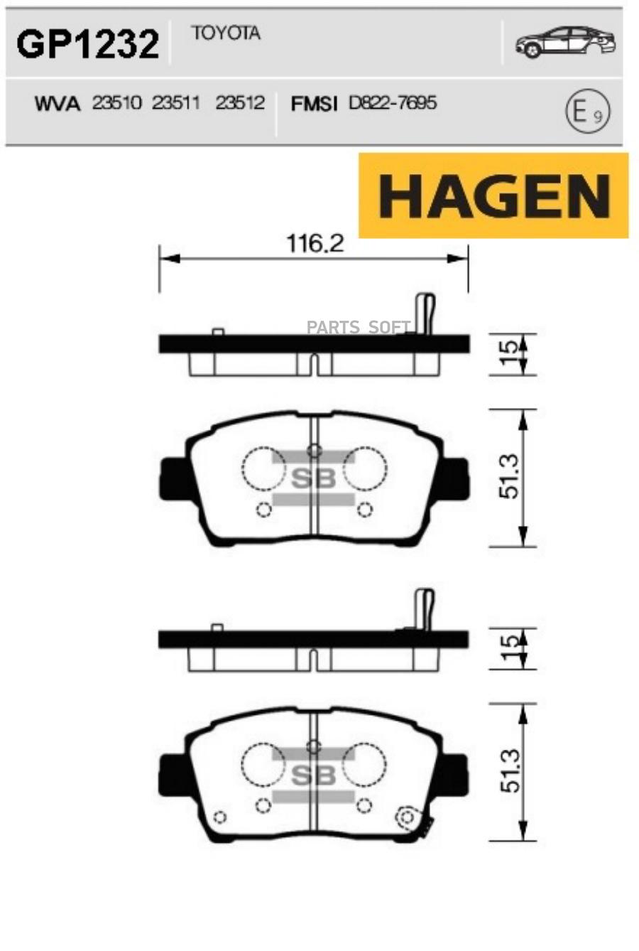 

Колодки Передние Toyota Yaris (P1) Gp1232 Sangsin brake арт. GP1232