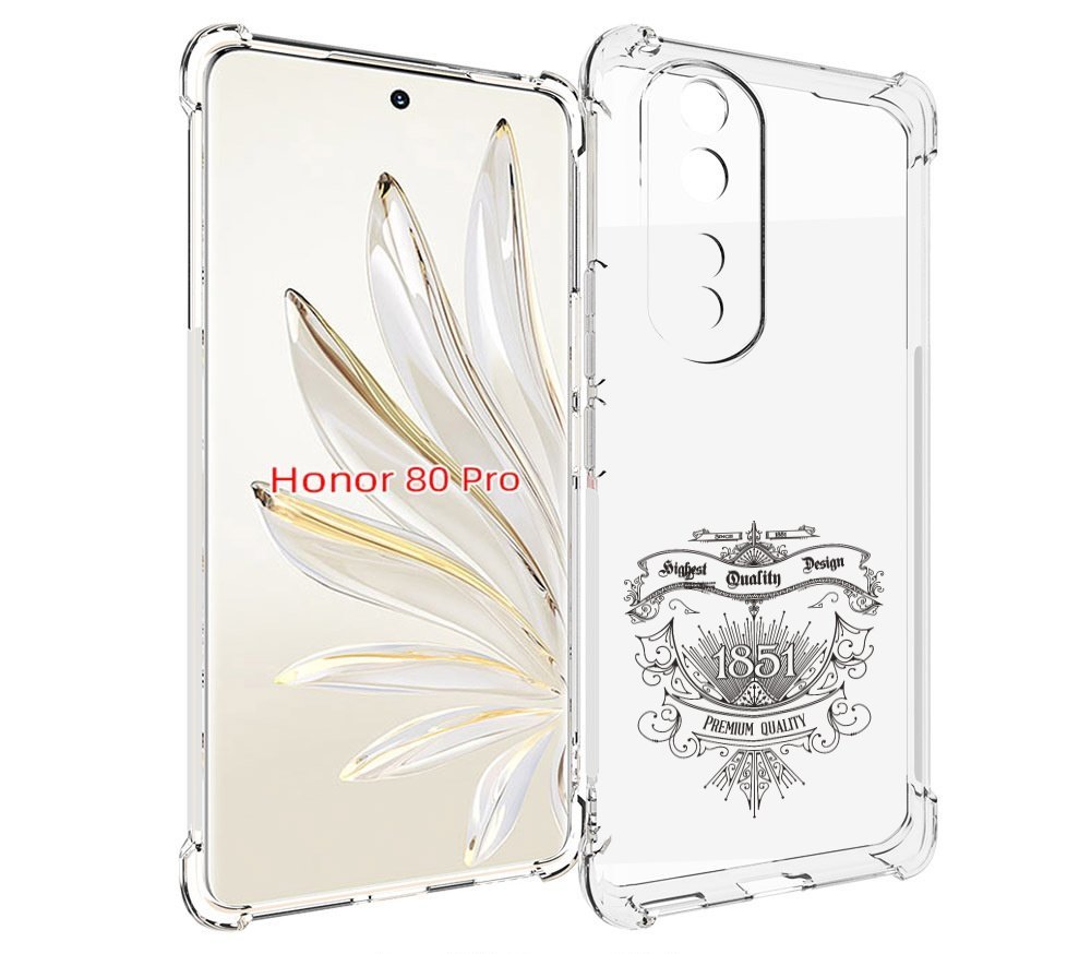 

Чехол MyPads логотип 1851 год для Honor 80 Pro, Прозрачный, Tocco