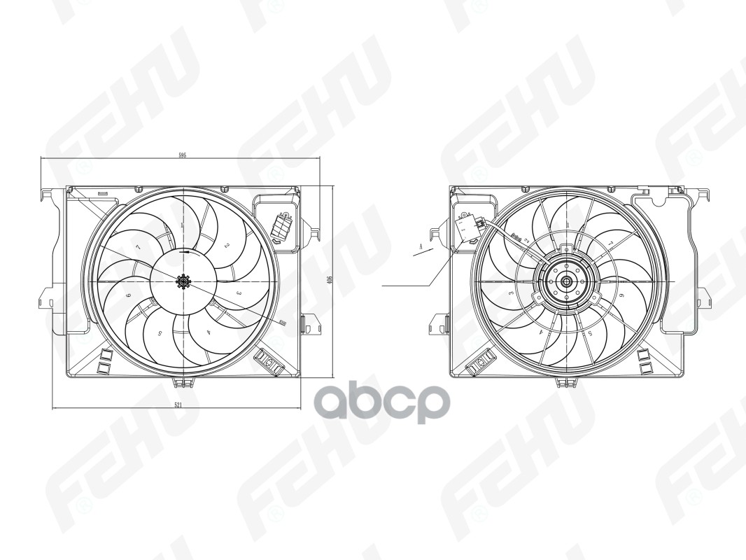 

FEHU FFC1100H Электровентилятор охлаждения с Кожухом Hyundai Solaris/Kia Rio (10-) A/C+