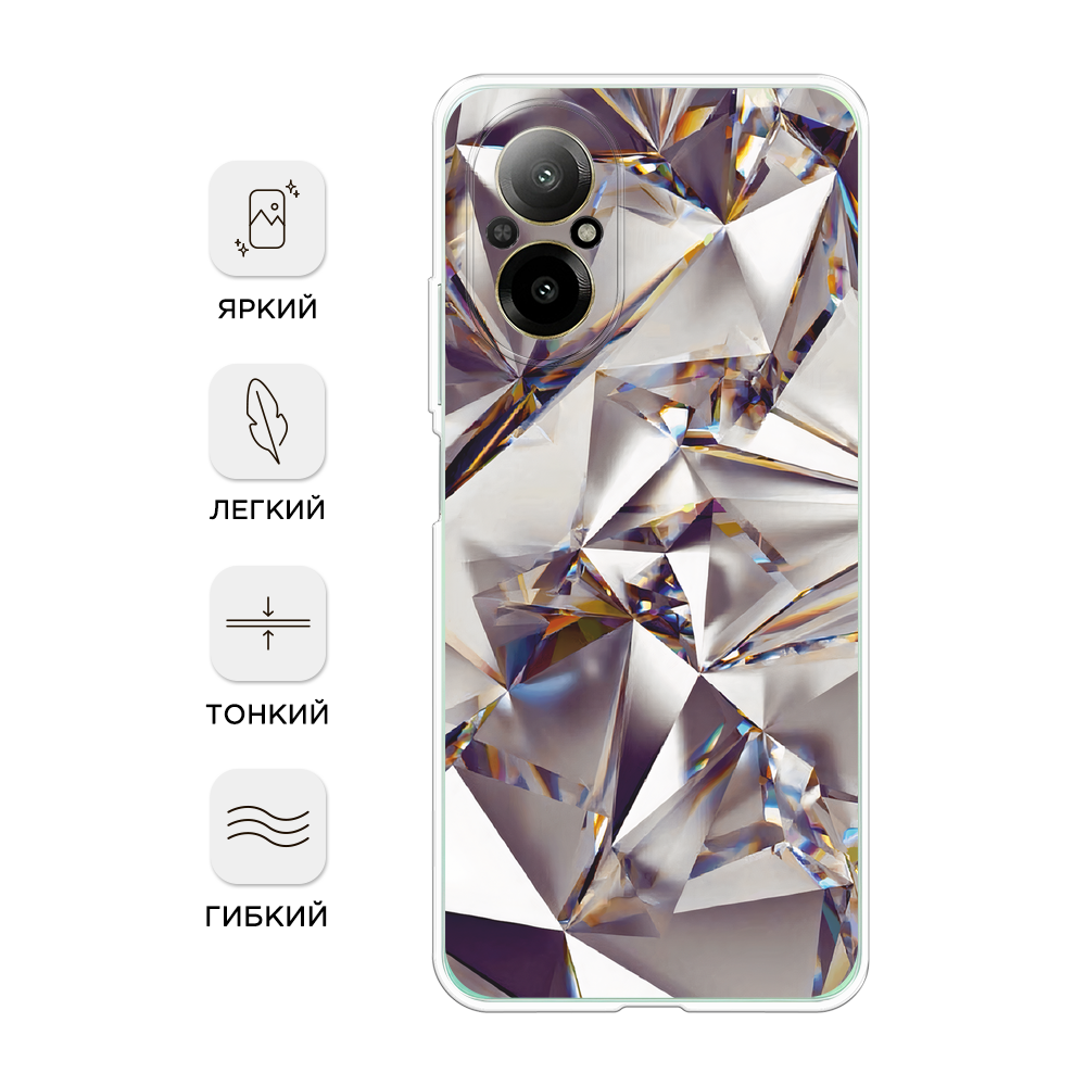 

Чехол Awog на Realme C67 4G "Бриллианты", Серебристый;бежевый, 2515750-1