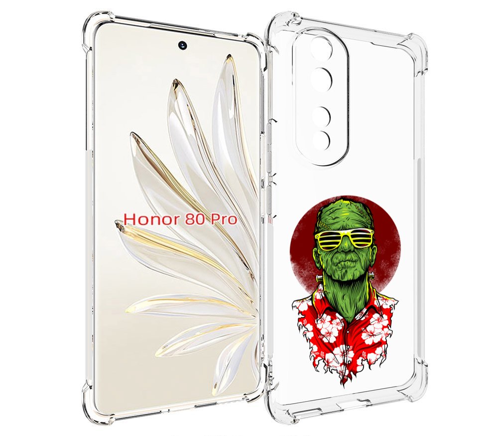 

Чехол MyPads крутой зеленый мужчина в очках для Honor 80 Pro, Прозрачный, Tocco