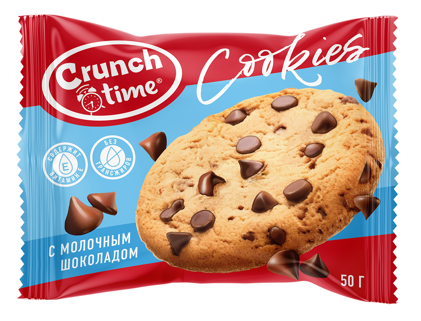 Печенье сдобное Crunch Time Cookiesс шоколадом, 14 шт по 50 г