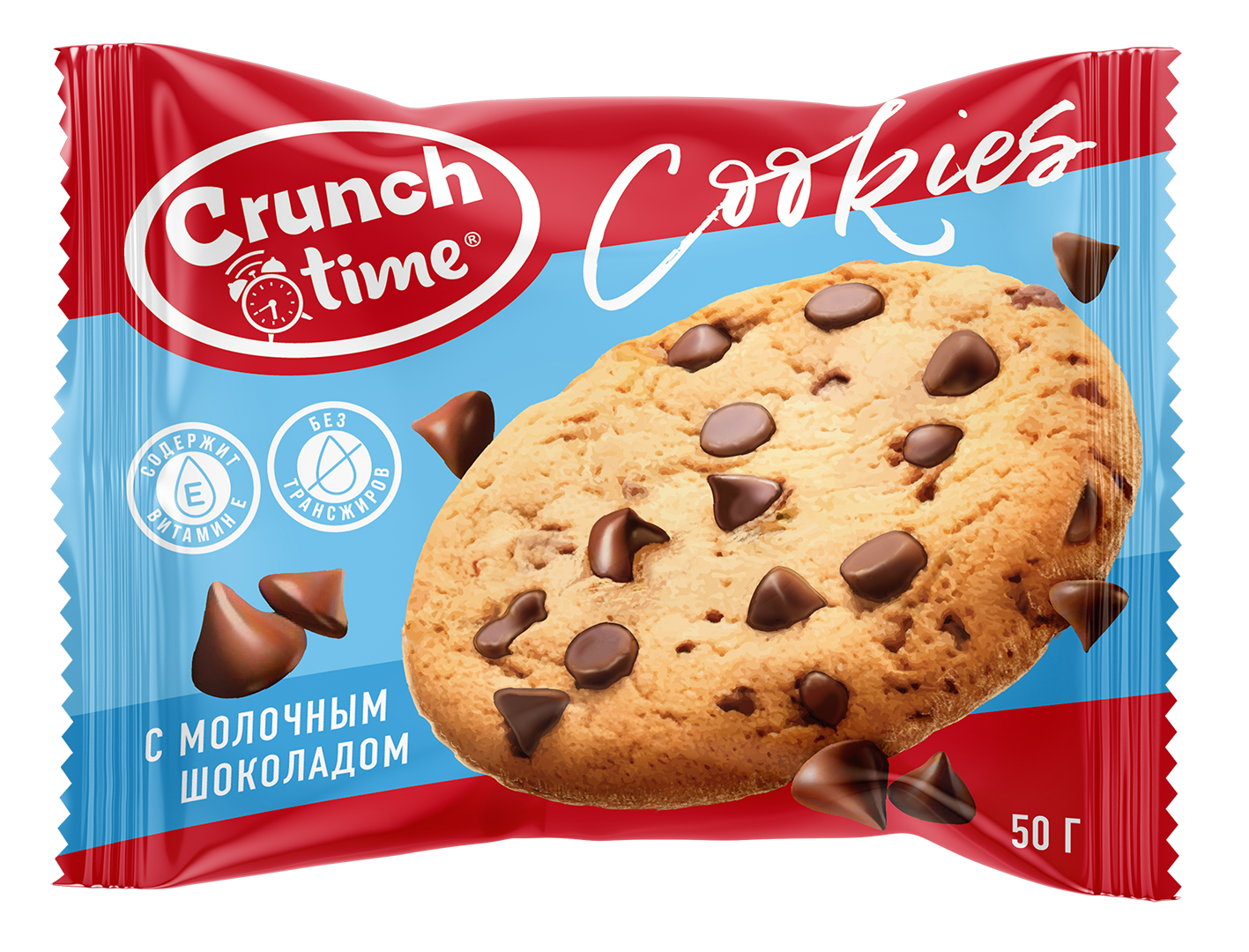 Печенье CRUNCH TIME Cookies кукис сдобное с шоколадом, 14 шт по 50 г