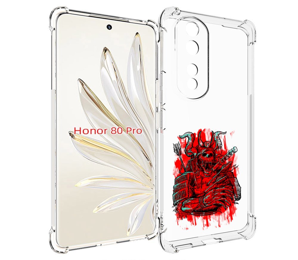 

Чехол MyPads красный скелет воин для Honor 80 Pro, Прозрачный, Tocco