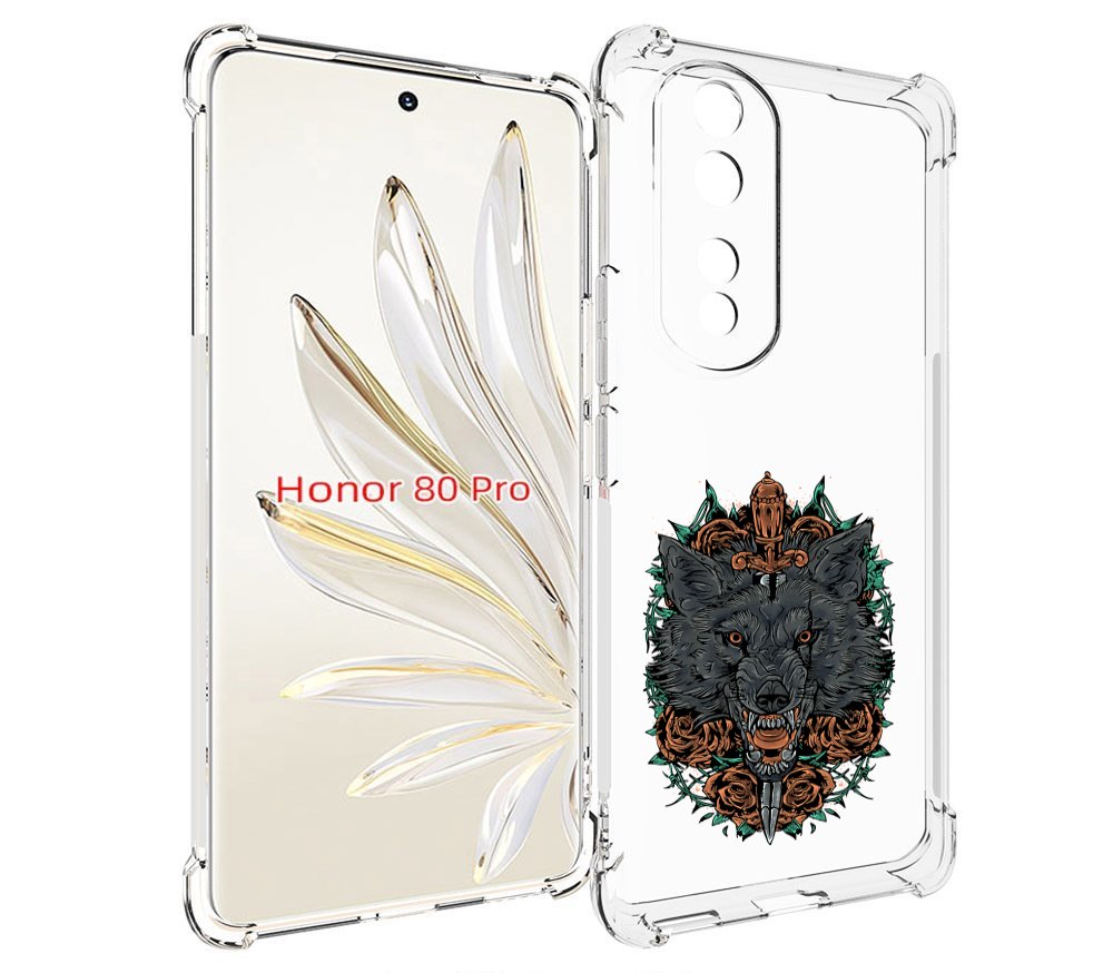 

Чехол MyPads красивый злой волк для Honor 80 Pro, Прозрачный, Tocco