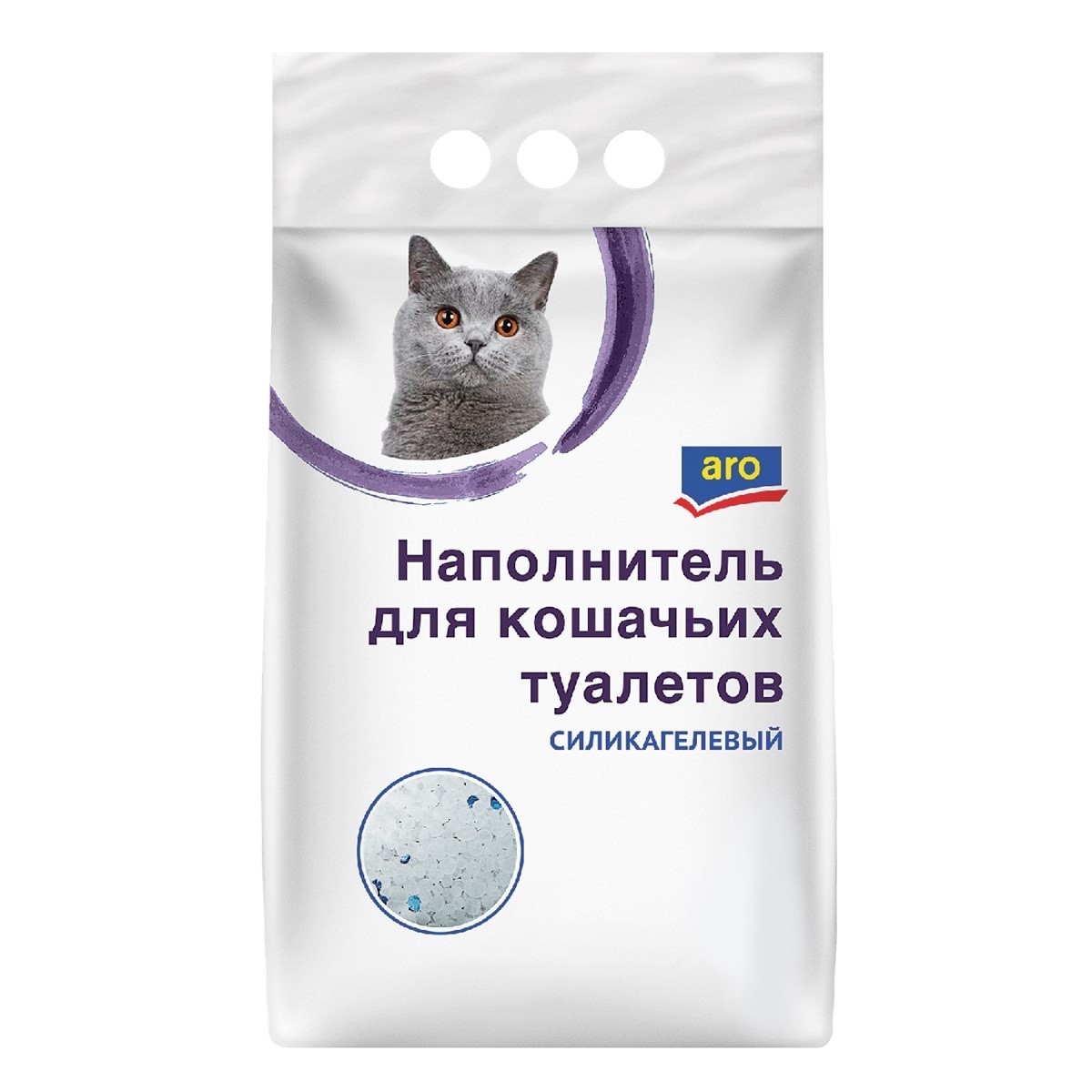 

Наполнитель туалетов для кошек Aro, силикагелевый, 2,5 кг