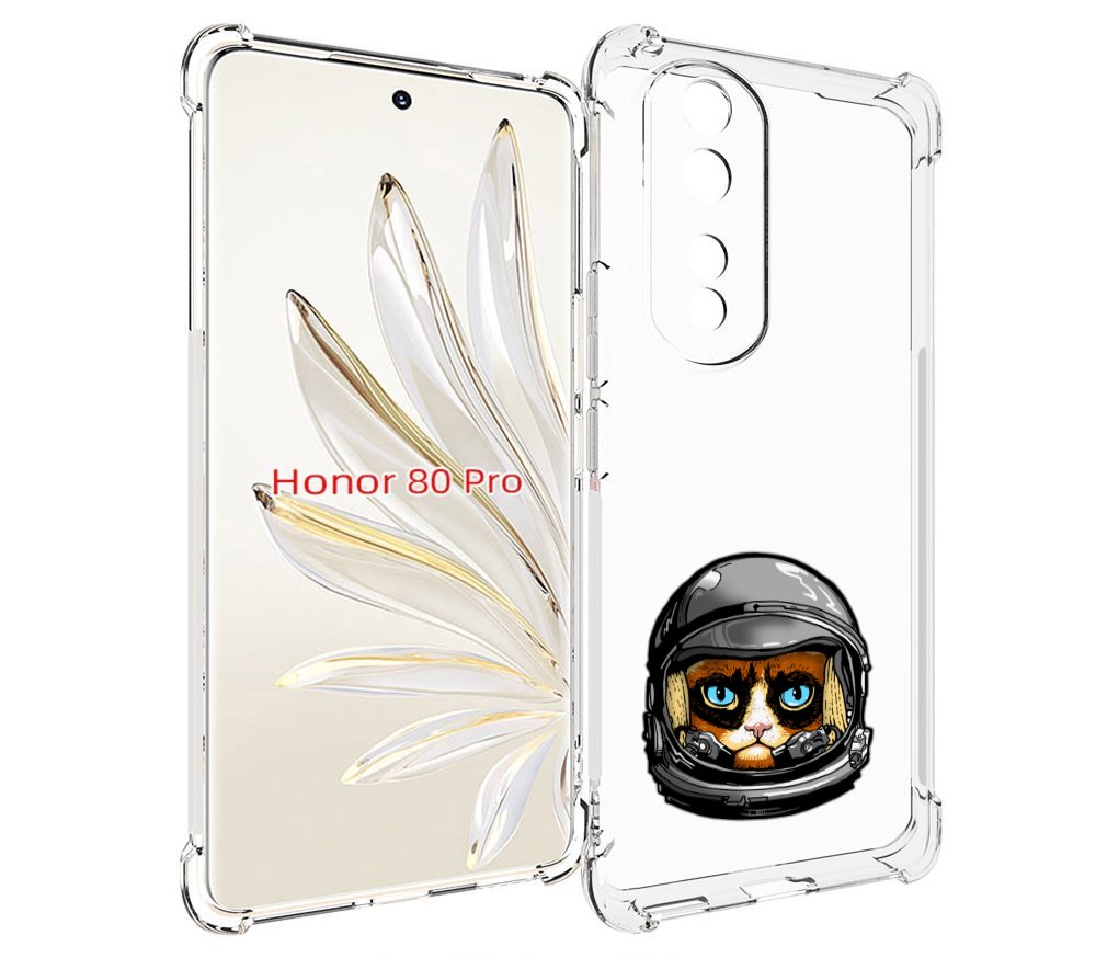 

Чехол MyPads кот космонавт для Honor 80 Pro, Прозрачный, Tocco
