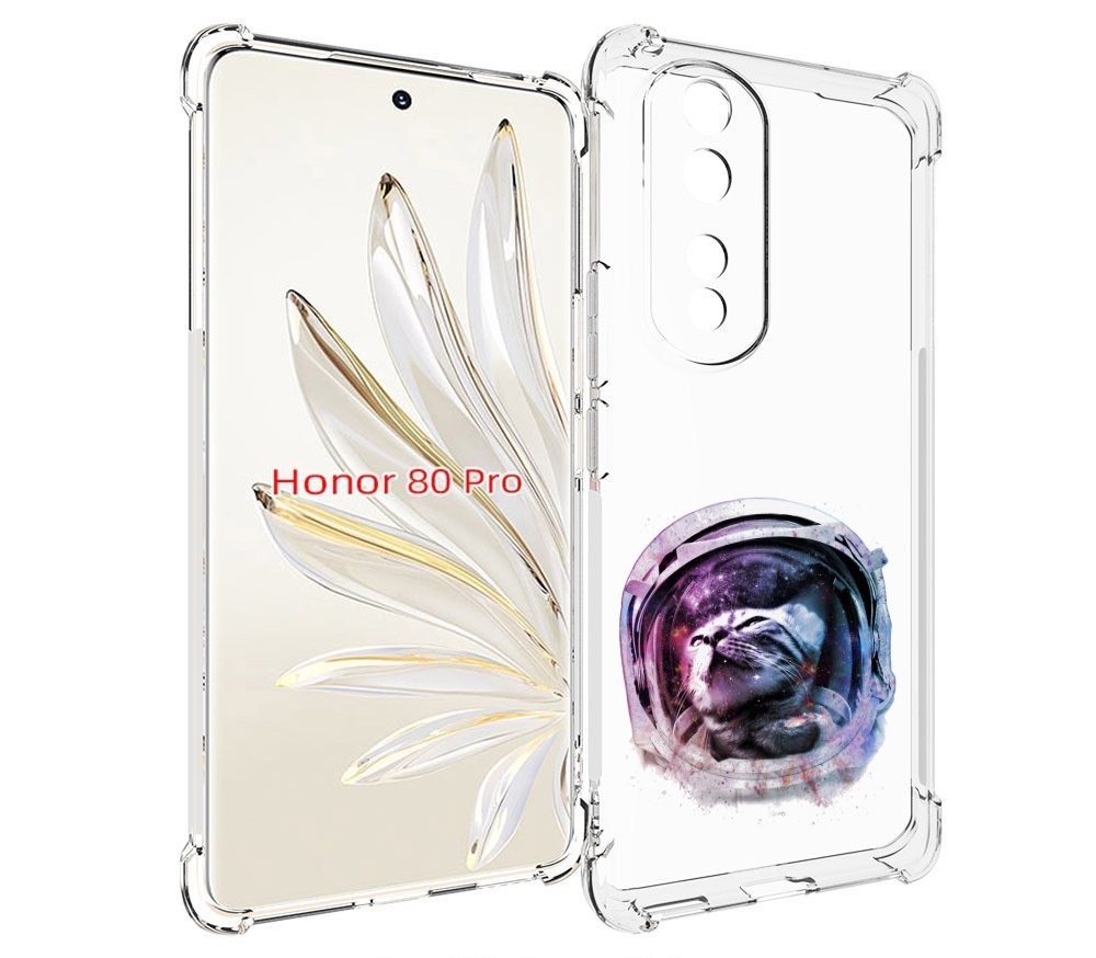 

Чехол MyPads кот в шлеме для Honor 80 Pro, Прозрачный, Tocco