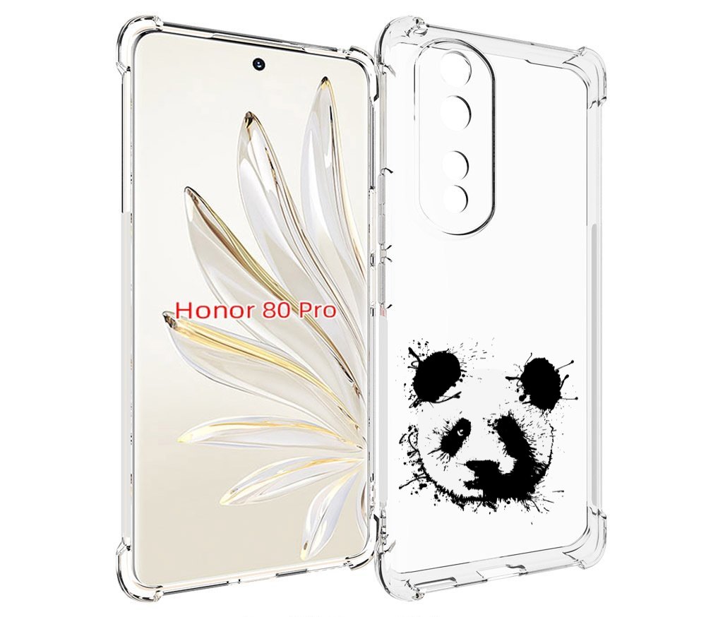 

Чехол MyPads клякса-панда для Honor 80 Pro, Прозрачный, Tocco