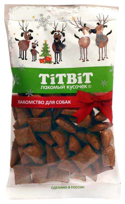 фото Лакомство для собак titbit хрустящие подушечки со вкусом ягненка и сыра, 95 г