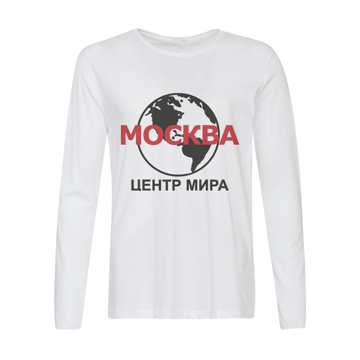 

Лонгслив CoolPodarok Москва центр мира, Белый, w0112546