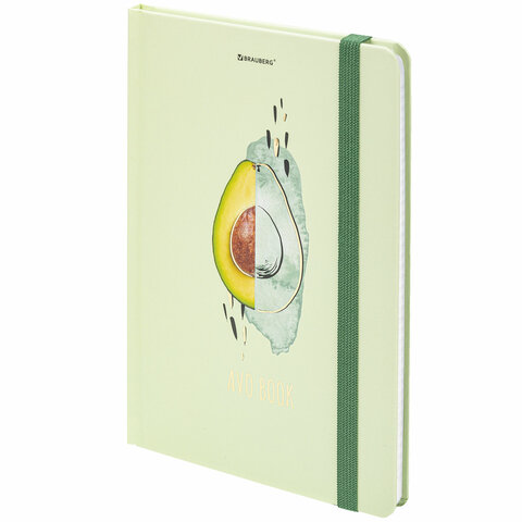 

Блокнот с резинкой в клетку 96 л., А5 Brauberg, Avocado, 113733, 4 шт