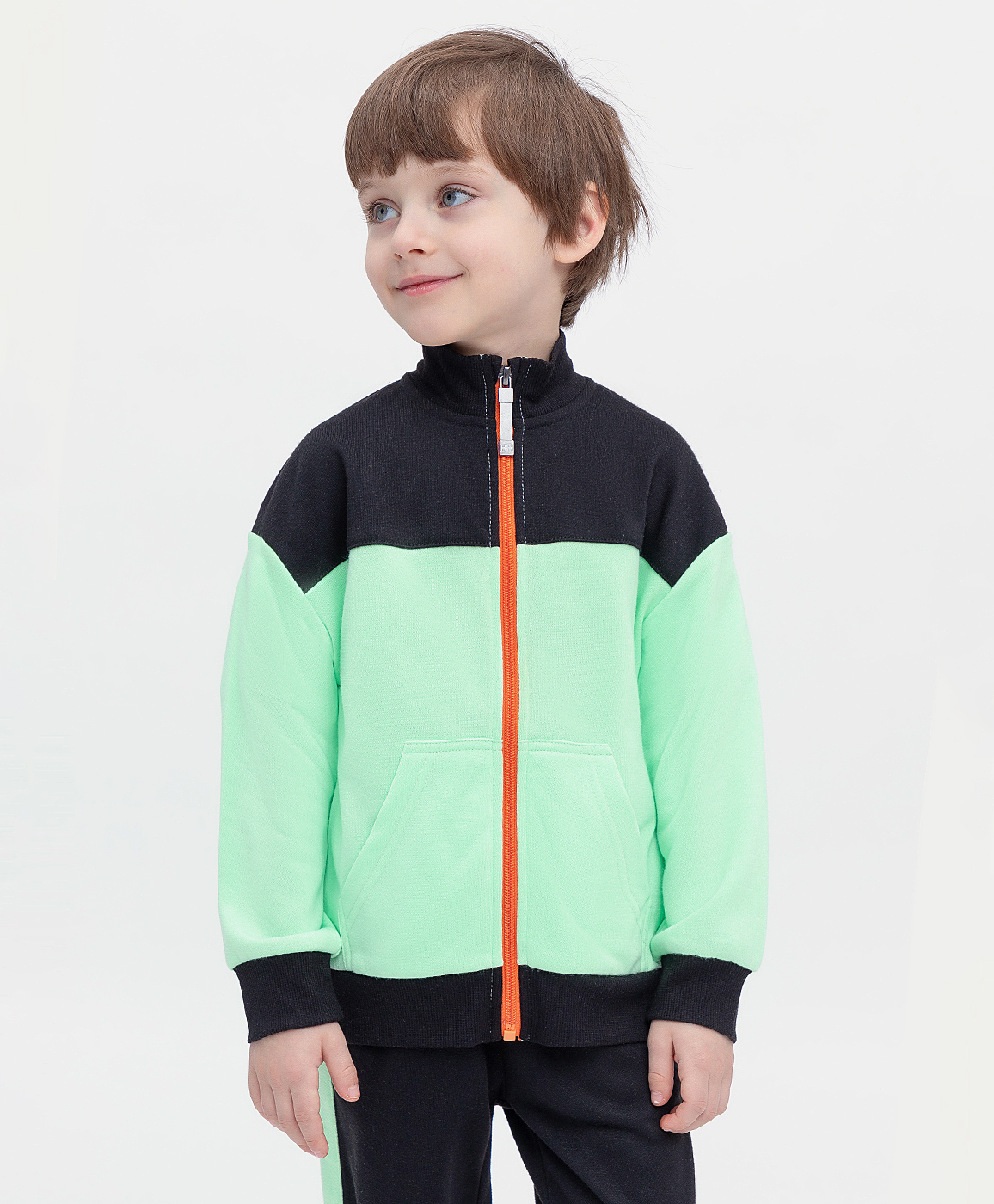 фото Толстовка детская button blue 122bbba16010000 цв. салатовый р. 98