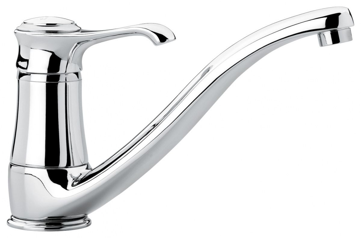 

Кухонный смеситель с поворотным изливом Emmevi Tiffany, цвет белый-золото 6095BO