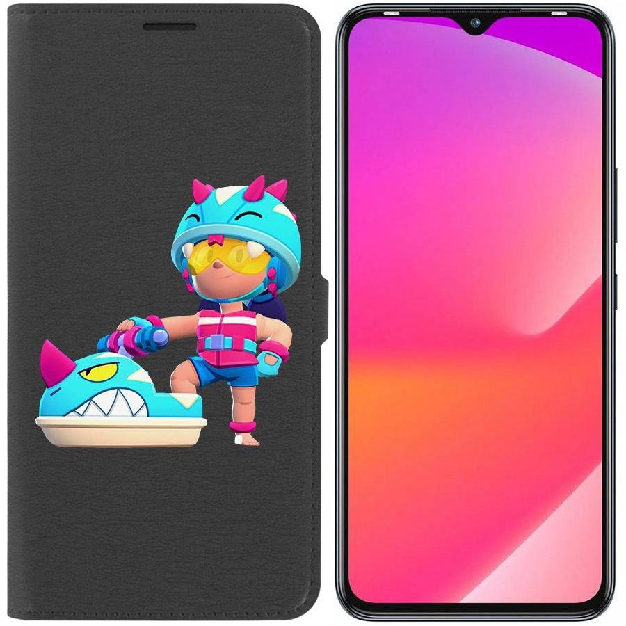 

Чехол-книжка Eco Book для Infinix Smart 6 Plus Brawl Stars-Аквабайкер Джеки