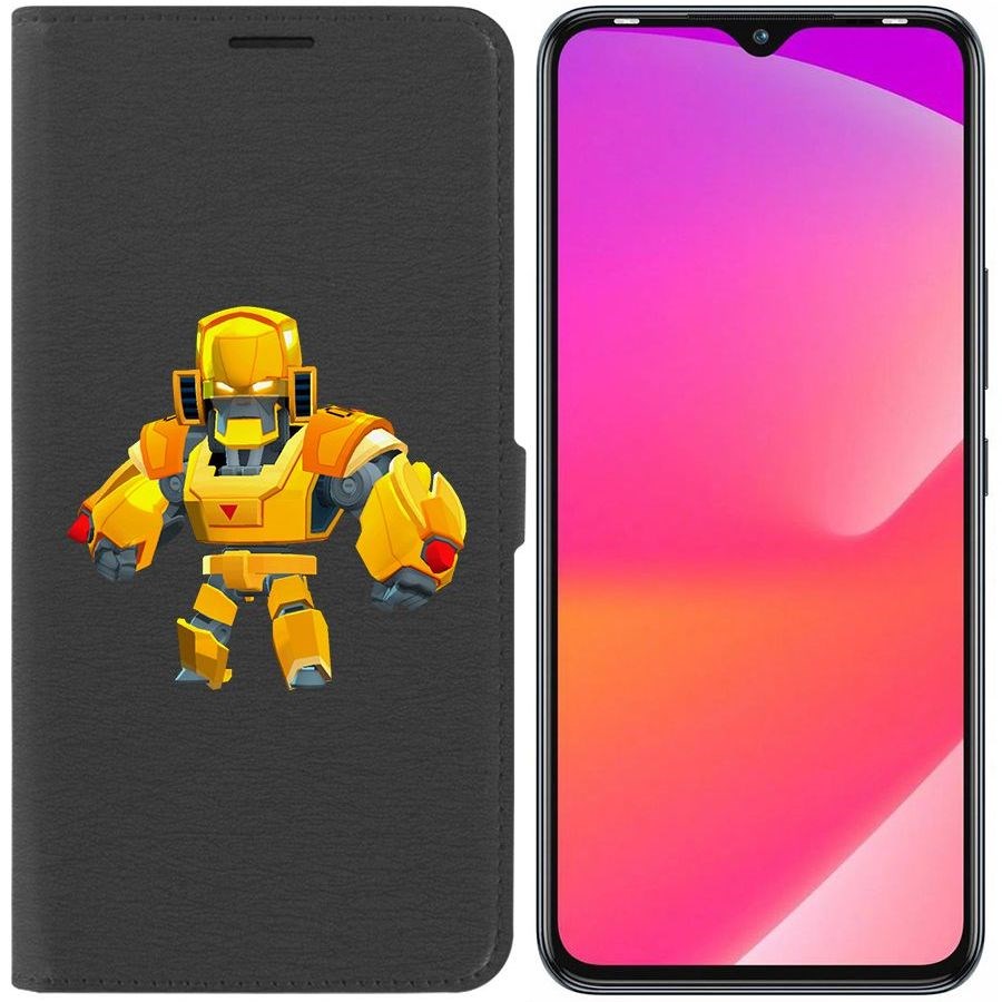 

Чехол-книжка Eco Book для Infinix Smart 6 Plus Brawl Stars-Бо Золотой Меха