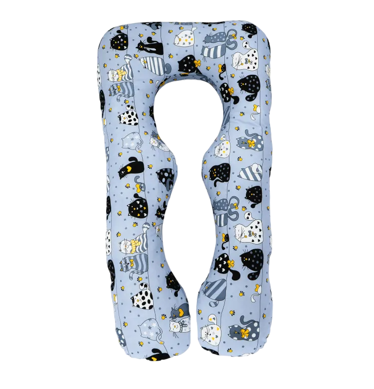 

Наволочка Body Pillow на анатомическую подушку для беременных U 145x80 см, голубо-серый, Голубой