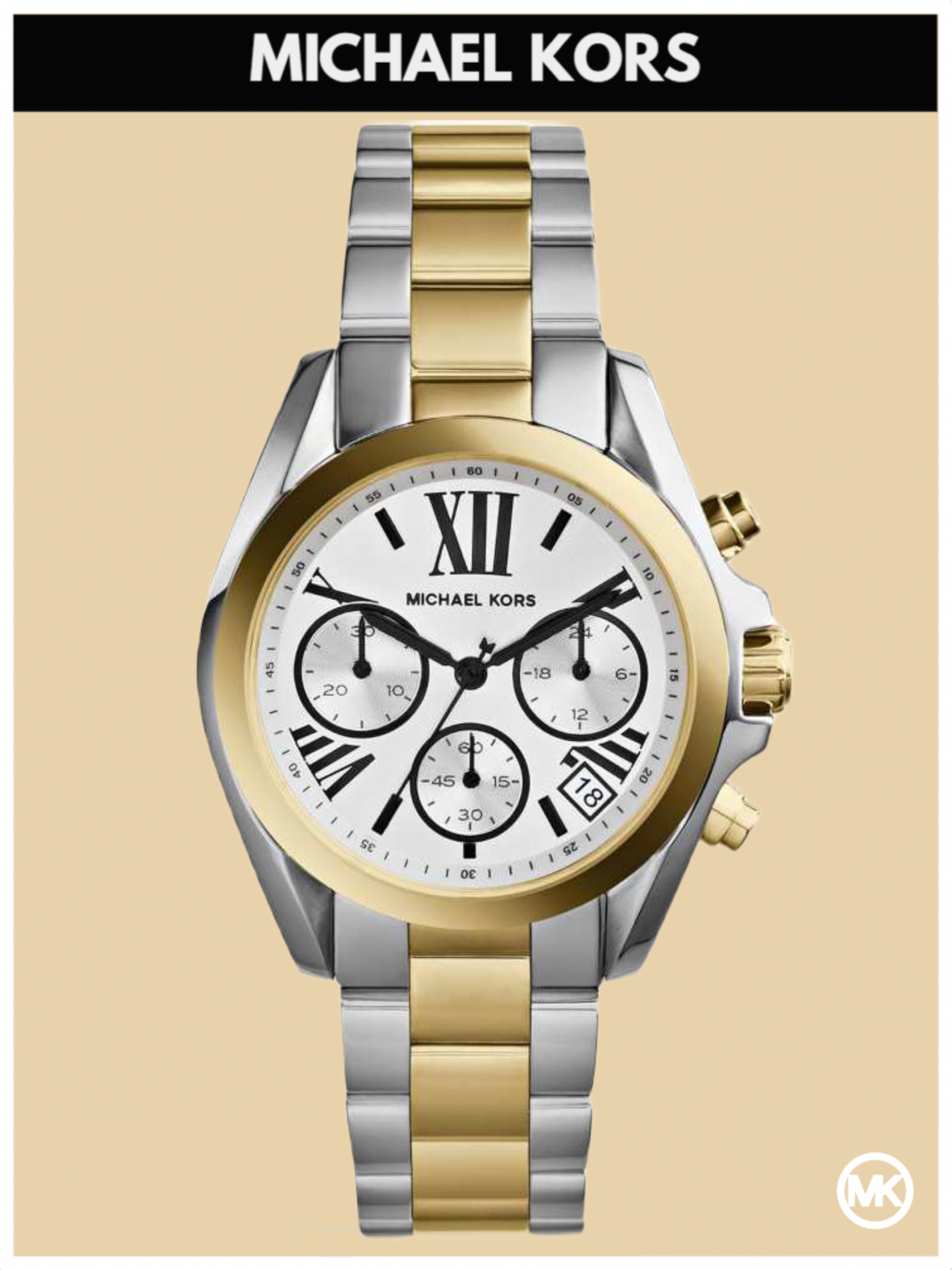 

Наручные часы женские Michael Kors M5912K золотистые/серебристые, M5912K