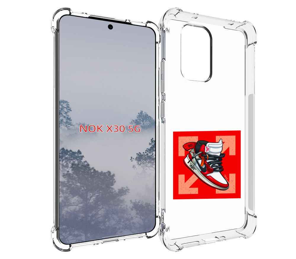 

Чехол MyPads кроссовок джордан офвайт для Nokia X30 5G, Tocco