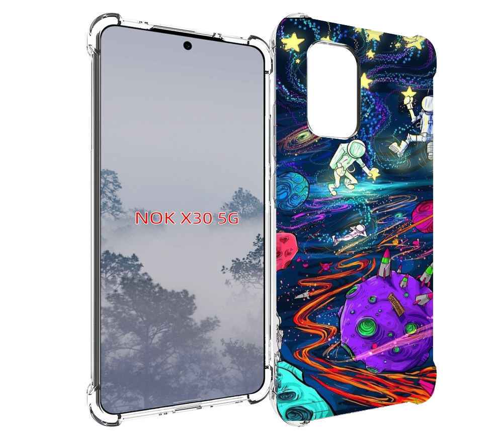 

Чехол MyPads красочный космос для Nokia X30 5G, Tocco