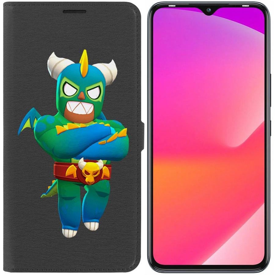

Чехол-книжка Eco Book для Infinix Smart 6 Plus Brawl Stars-Эль Дракон Вердозо