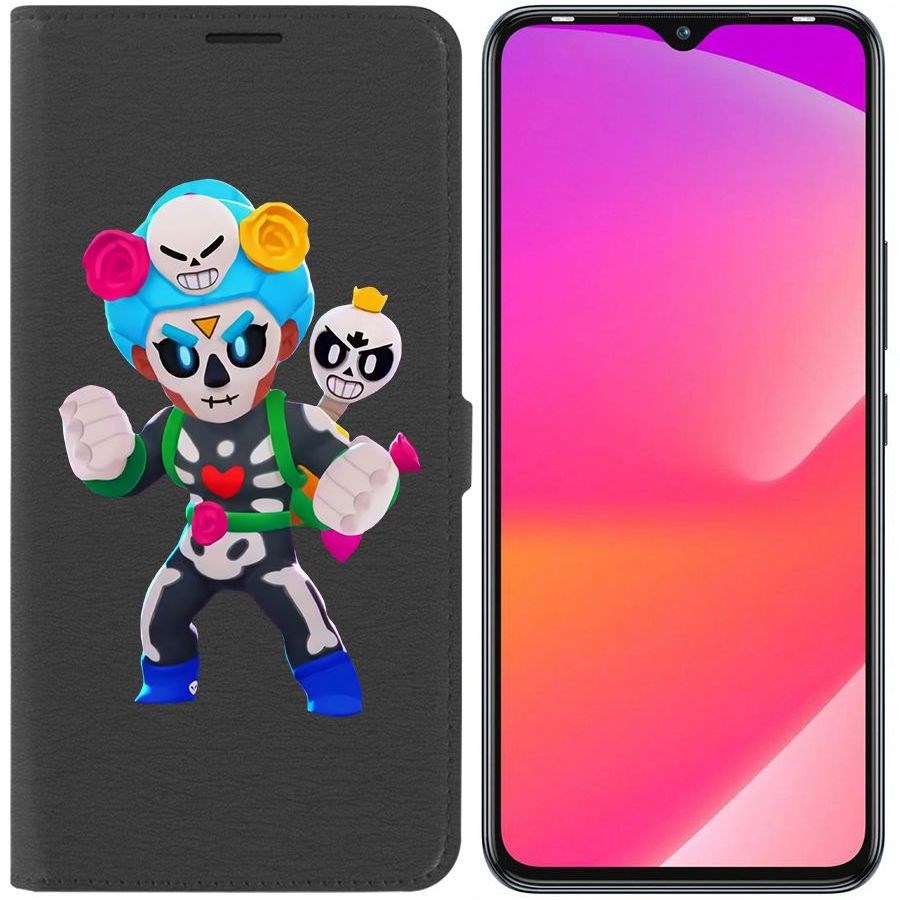 

Чехол-книжка Eco Book для Infinix Smart 6 Plus Brawl Stars-Хэллоуинская Роза